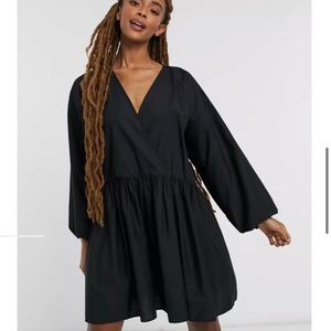 ASOS poplin wrap front dress